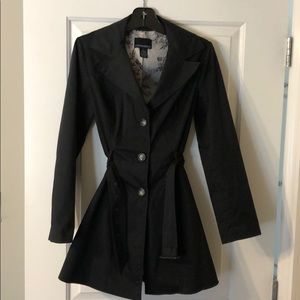 Cynthia Rowley belted black light weight coat